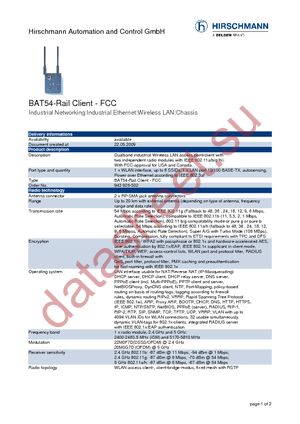 BAT54-RAIL CLIENT-FCC datasheet  